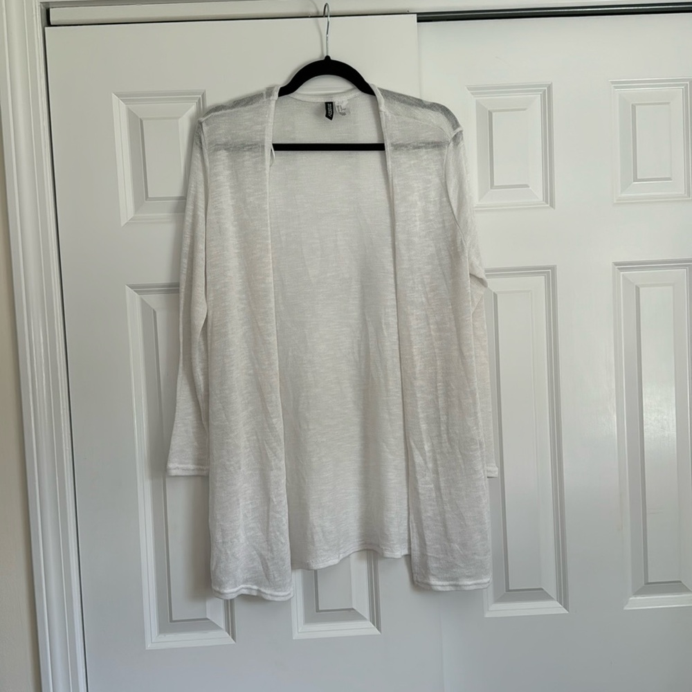 Divided White Cardigan, Size Medium